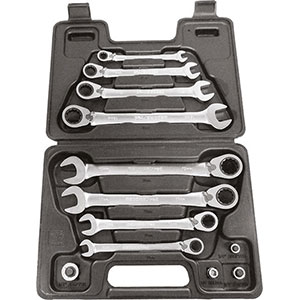 879GFT - COMBINED FIXED AND RATCHET WRENCHES IN SET - Orig. Gedore red